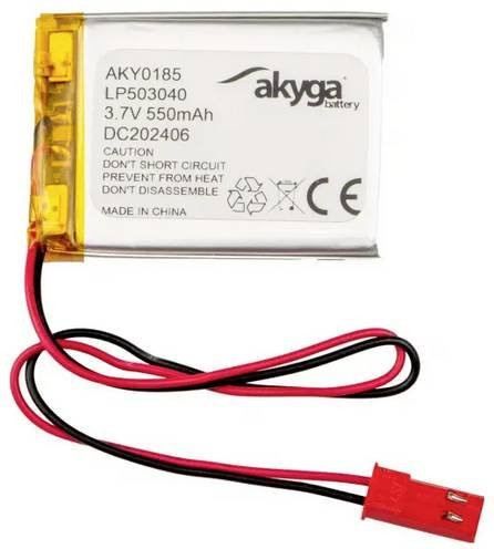 Akyga LP503040 LiPo Akkupack 3,7V mit 550 mAh in Silber - Bild 1