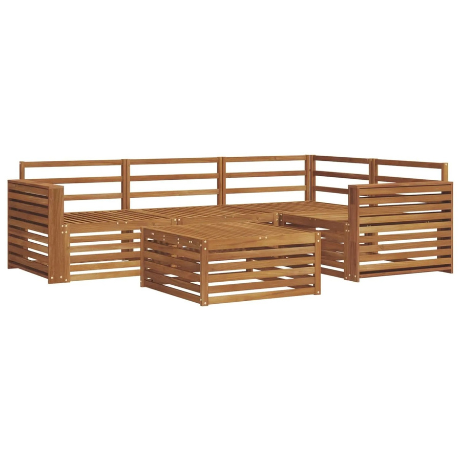 vidaXL Outdoor-Sofagarnitur 5-teilig aus Akazie Massivholz in Natur Braun - Bild 2