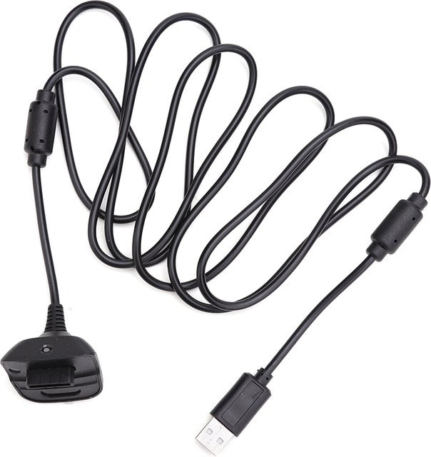 HOSPORT USB Dual Magnet Ring Ladekabel für Xbox Wireless Game Controller, Länge: 1,8 m, Schwarz/Grau - Bild 1