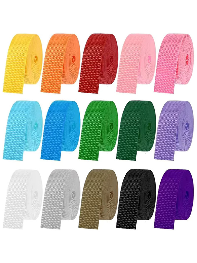 Meetee Polypropylen Gurtband aus Nylon für Riemen und Taschen, 10m Länge, Dicke: 1,1mm, Farben: Blau und Mehrfarbig - Bild 6