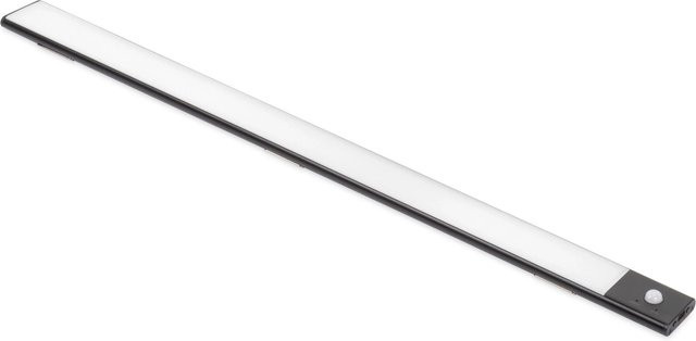 Emuca LED-Wandleuchte Kaus Black USB wiederaufladbar mit Bewegungssensor und Dämmerungssensor, Schwarz Metallic, Aluminium und Kunststoff - Bild 1