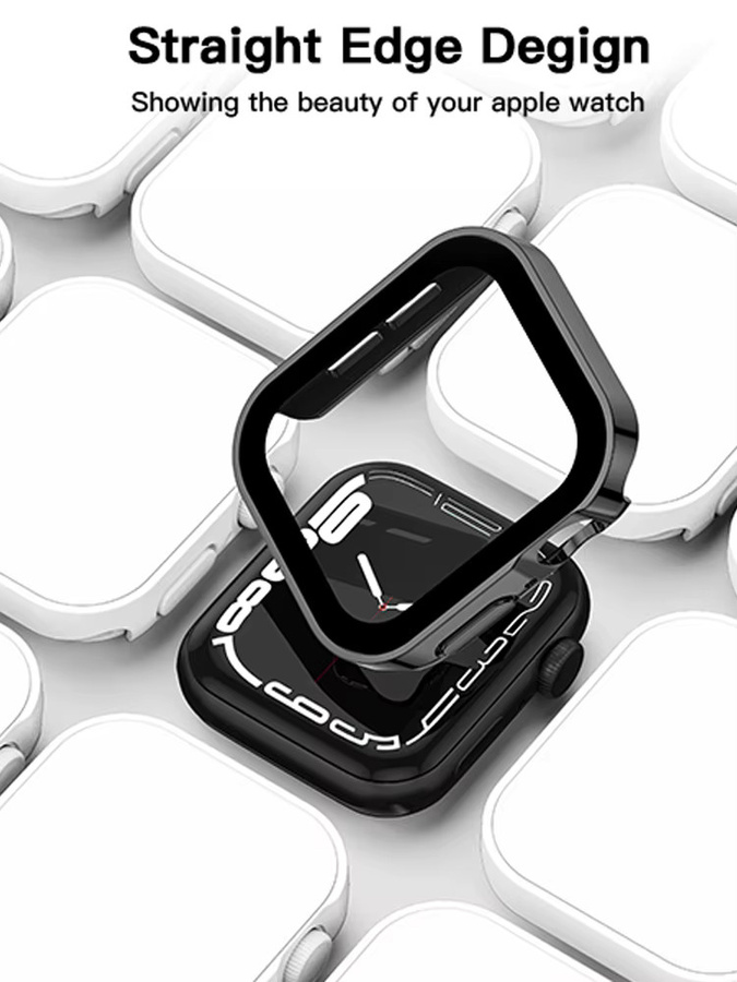 LCAPLE Displayschutzfolie für Apple Watch Case 10 11, gehärtetes Glas, PC-Stoßstangenabdeckung - Bild 3
