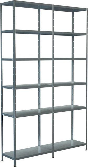 Schulte Regalwelt Steck-Grundregal verzinkt, H 230 cm x B 140 cm x T 35 cm - Bild 1