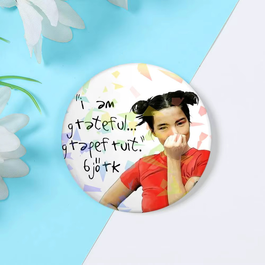 Brosche Bjork Laser Button Pins, Unisex - Bild 1