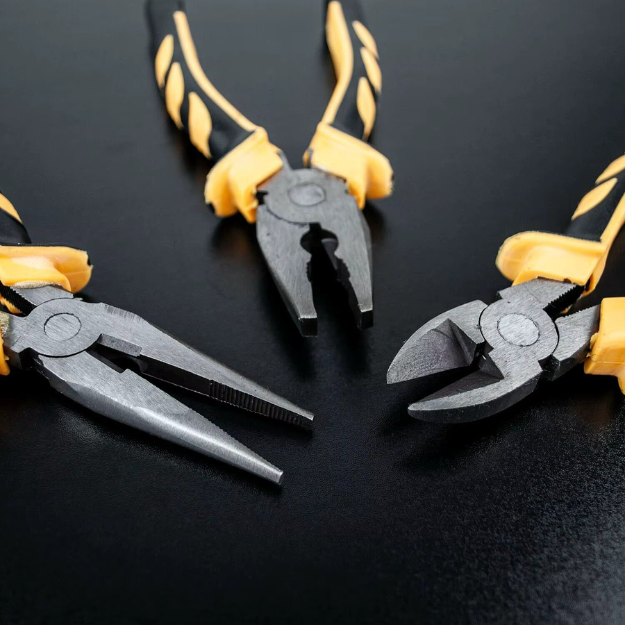 3-teiliges Hochleistungs-Kombizangen-Set aus Stahl mit Soft-Grip-Griffen in Multicolour - Bild 3