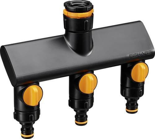 Fiskars Comfort 3-Wege-Verteiler mit Regulierventil und On/Off-Ventilen 3/4 Zoll - Bild 1