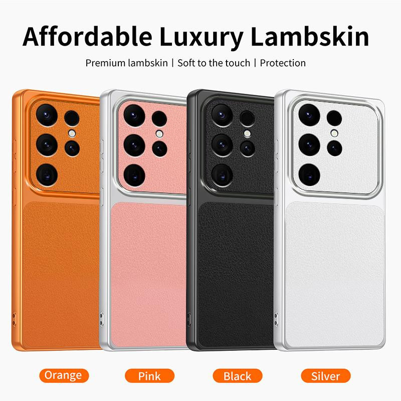 Lammleder Kameraschutz Hülle für Samsung Galaxy S26 Ultra S25 S24 S23 S22 S21 Ultra Plus FE mit beschichteter Silikonhülle in Transparent - Bild 2