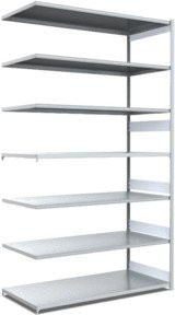 Bito Fachbodenregal Typ M verzinkt in Silber, B/T/H: 130,8 x 82,4 x 300 cm, Anbaufeld bis 200 kg - Bild 1