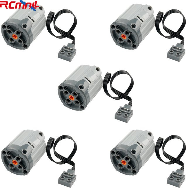 Wishiot 5 Stück XL Motor MOC Power Funktionsteile in Grau für Legoeds Power Group MOC Technologie PF Blöcke 8882 99012 aus Kunststoff - Bild 1