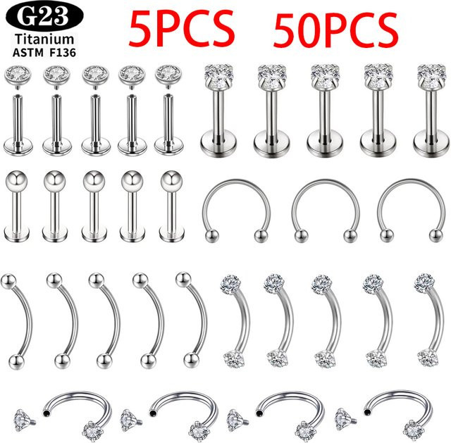 Piercing-Set Titan, Silber, Unisex - Bild 1