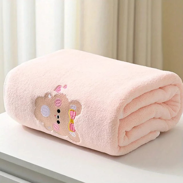 Weiche Baby Fleece Decke mit Stickerei in Pink - Bild 1