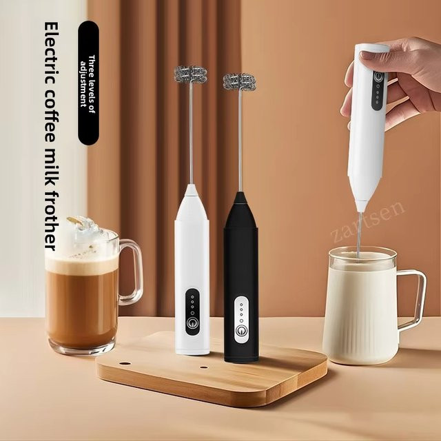 XIADYINJIA Kabelloser elektrischer Milchaufschäumer und Kaffeemixer mit 3 Stufen in Schwarz oder Weiß - Bild 1