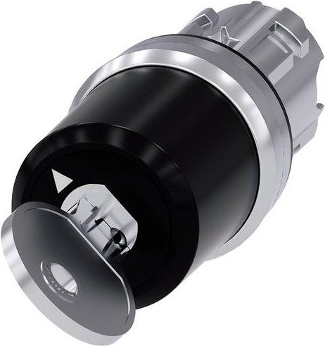 Siemens 3SU1050-5TF11-0AA0 Schlüsselschalter 1 x 90 Grad in Schwarz mit IP66 IP67 IP69/IP69K Schutzart - Bild 1