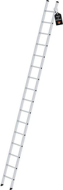 PROREGAL Sprossen-Anlegeleiter in Silber, 16 Sprossen, Breite: 35 cm, ohne Traverse - Bild 1