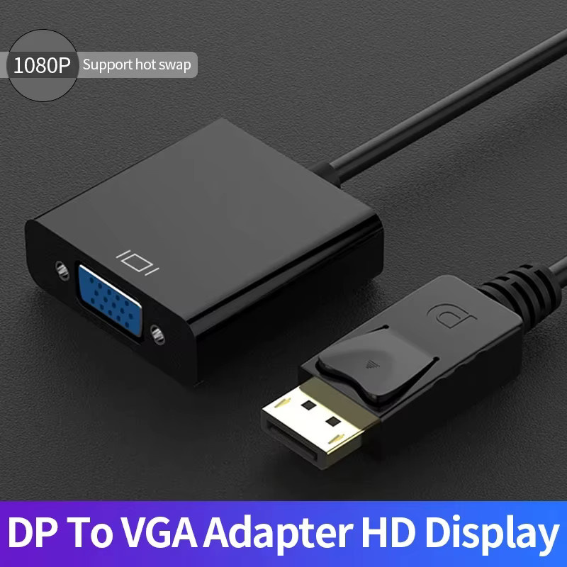 KOJESHUN DisplayPort auf VGA Adapter Kabel in Schwarz für Laptop, Projektor und TV - Bild 5