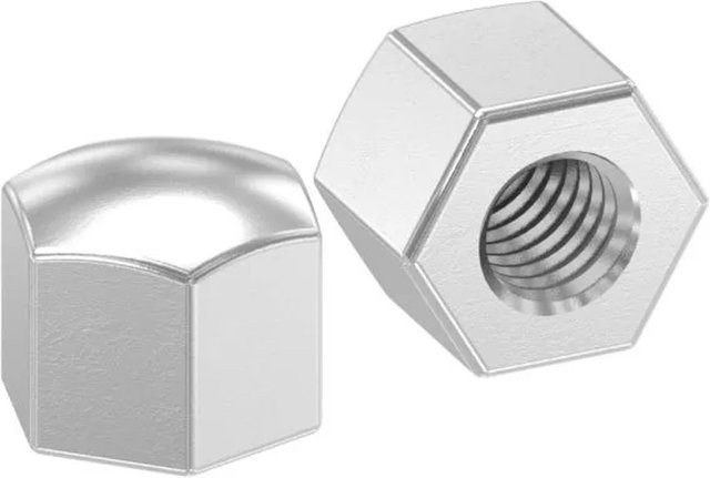 FeNau Hutmutter M6 DIN 917 aus A2 Edelstahl in Silber - Bild 1