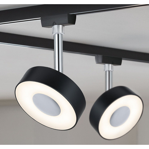 Paulmann URail Circle LED Spot, Schwarz matt/Chrom, 5W, Warmweiß, B/H/T: 9,8 x 14,7 x 9,8 cm - Bild 2