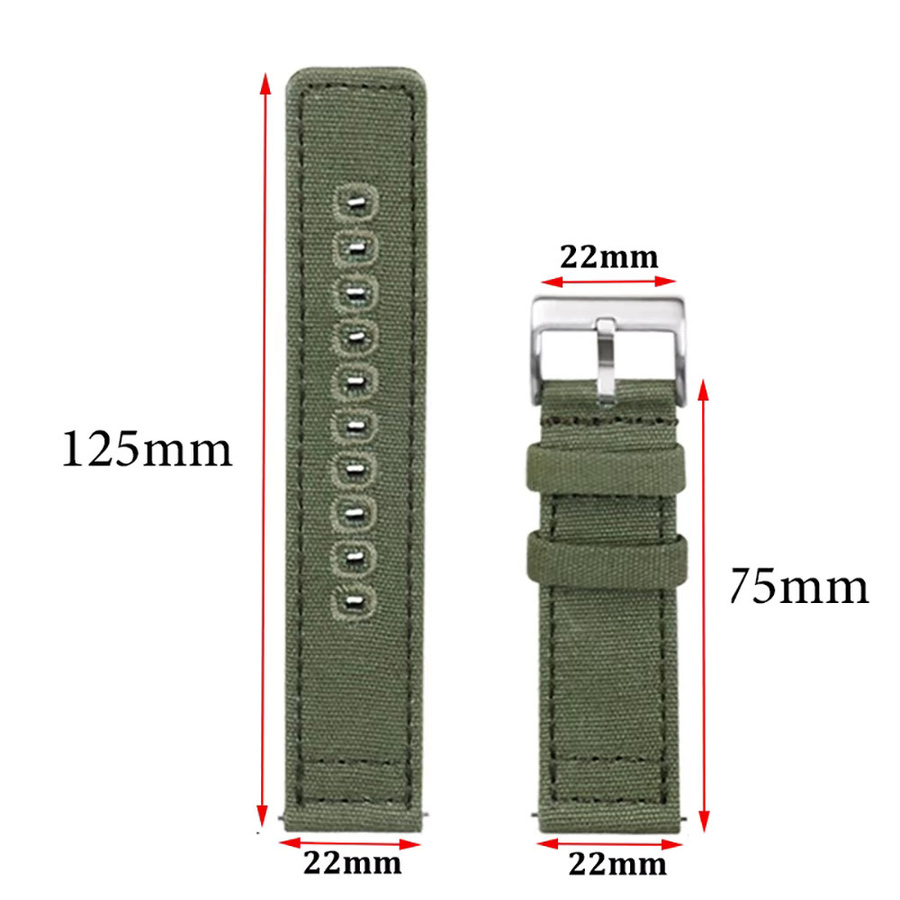 Uhrenarmband Canvas, Schwarz, Unisex - Bild 4