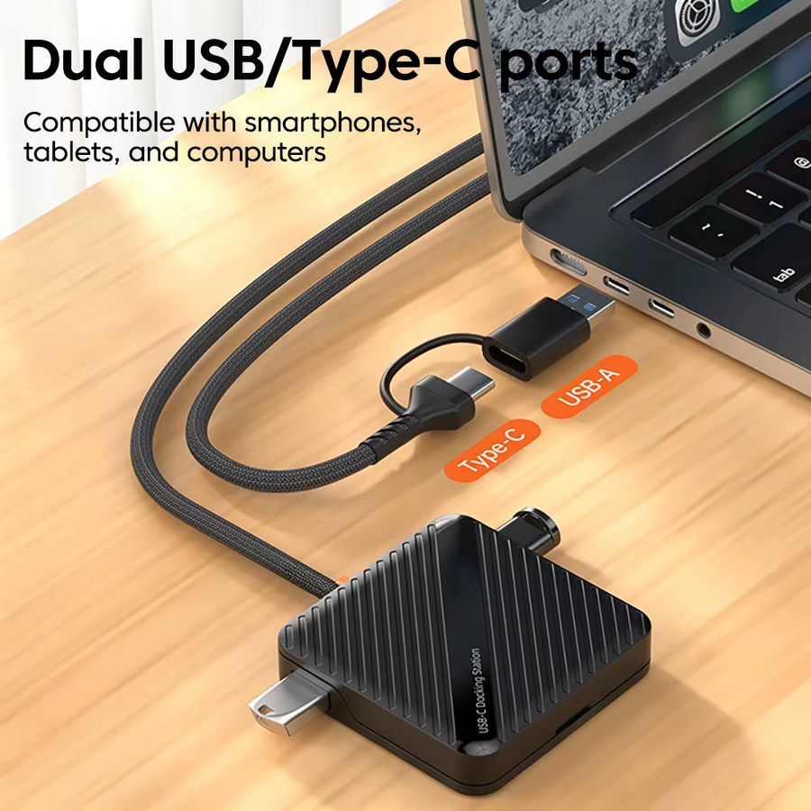 Olaf 5-in-1 Kartenleser und Aufbewahrungsbox mit USB-A und USB-C für SD- und TF-Speicherkarten in Schwarz oder Weiß - Bild 4