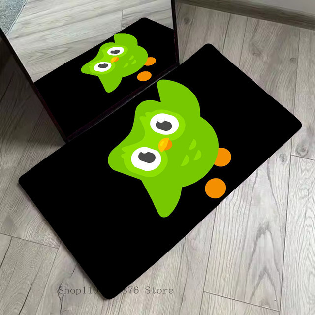 Saugfähige und rutschfeste Bodenmatte Duolingo Owl Duo für dein Zuhause oder Badezimmer - Bild 1