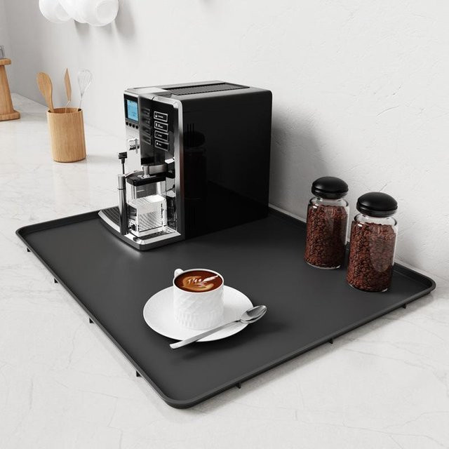 Rutschfeste Kaffeematte aus Silikon von SZwatch in Schwarz als Abtropfschale und Isolationsmatte - Bild 1