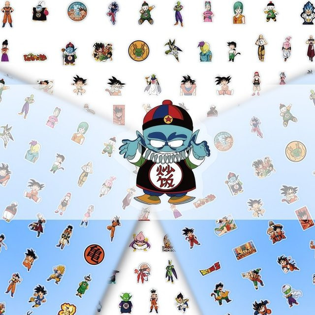104 Stück Dragon Ball Aufkleber, transparente Cartoon-Anime Sticker, wasserfeste Graffiti Aufkleber in Multicolour für Tassen, Koffer und Spielzeug - Bild 1