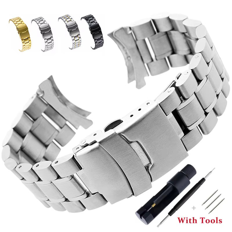 Zhangeer Uhrenarmband Edelstahl, Silber, Unisex, 18 20 22 24 mm - Bild 2