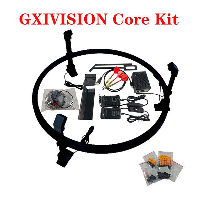 GXIVISION Core Kit Autodarts kompatibles DIY-Hardware-Kit in Schwarz mit Mikrocomputer, 3 Kameras, Dart-LED-Lichtring, Halterung und Darts - Bild 1