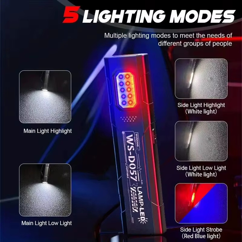 XIWANGFIRE LED-Schlüsselanhänger-Taschenlampe in Schwarz, wiederaufladbare Mini-COB-Taschenlampe mit Magnet und Flutlicht für EDC und Arbeit - Bild 2