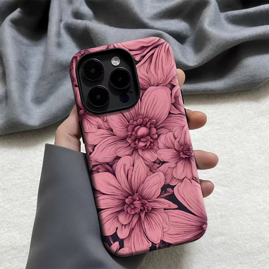 Potdemiel Handyhülle Blush Dahlia Tide für iPhone 17 16 15 14 13 12 11 Pro Max Plus mit doppelschichtiger Rückseite in Pink - Bild 4