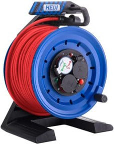 HEDI Kabeltrommel H07RN-F 3G1,5 in Rot und Blau, 40 m Länge - Bild 1