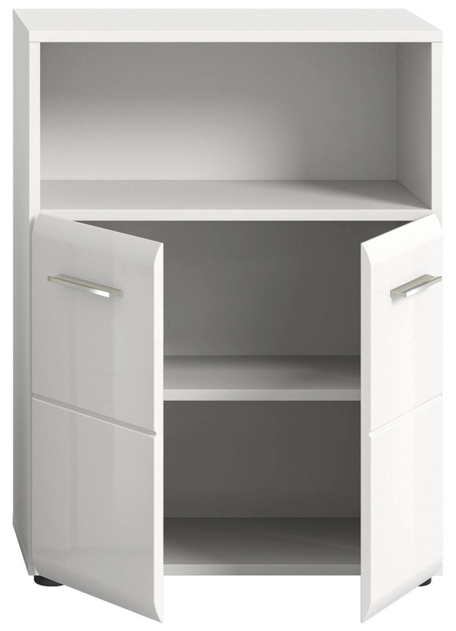 Inn.Furn Badezimmer Kommode in Weiß Hochglanz mit LED-Beleuchtung, B/H/T: 60 x 80 x 30 cm - Bild 5