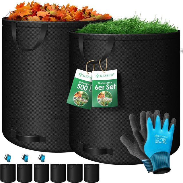 KESSER Gartensack Set mit Handschuhen, selbststehender Laubsack und Gartenabfallsack, stabil und faltbar - Bild 1