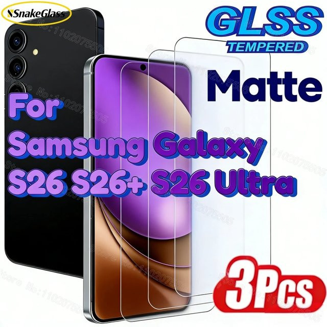 3er-Pack Matte Displayschutzfolie aus Panzerglas für Samsung Galaxy S26 Ultra S26+ S25 S24 S23 S22 Serie - Bild 1
