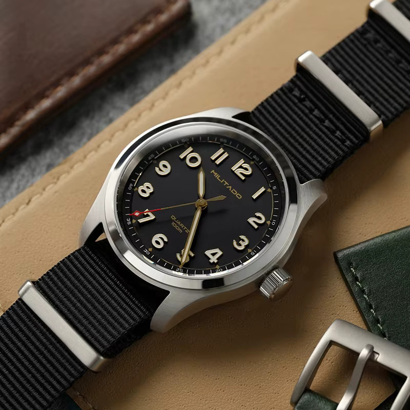 Militado Armbanduhr, Quarz, Edelstahl, Schwarz, Saphirglas, 38 mm, Unisex - Bild 3