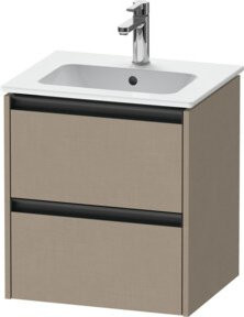 Duravit Waschtischunterschrank Ketho.2 in Leinen/Beige, wandhängend mit 2 Schubladen, B/T/H: 51 x 42 x 54,9 cm - Bild 1