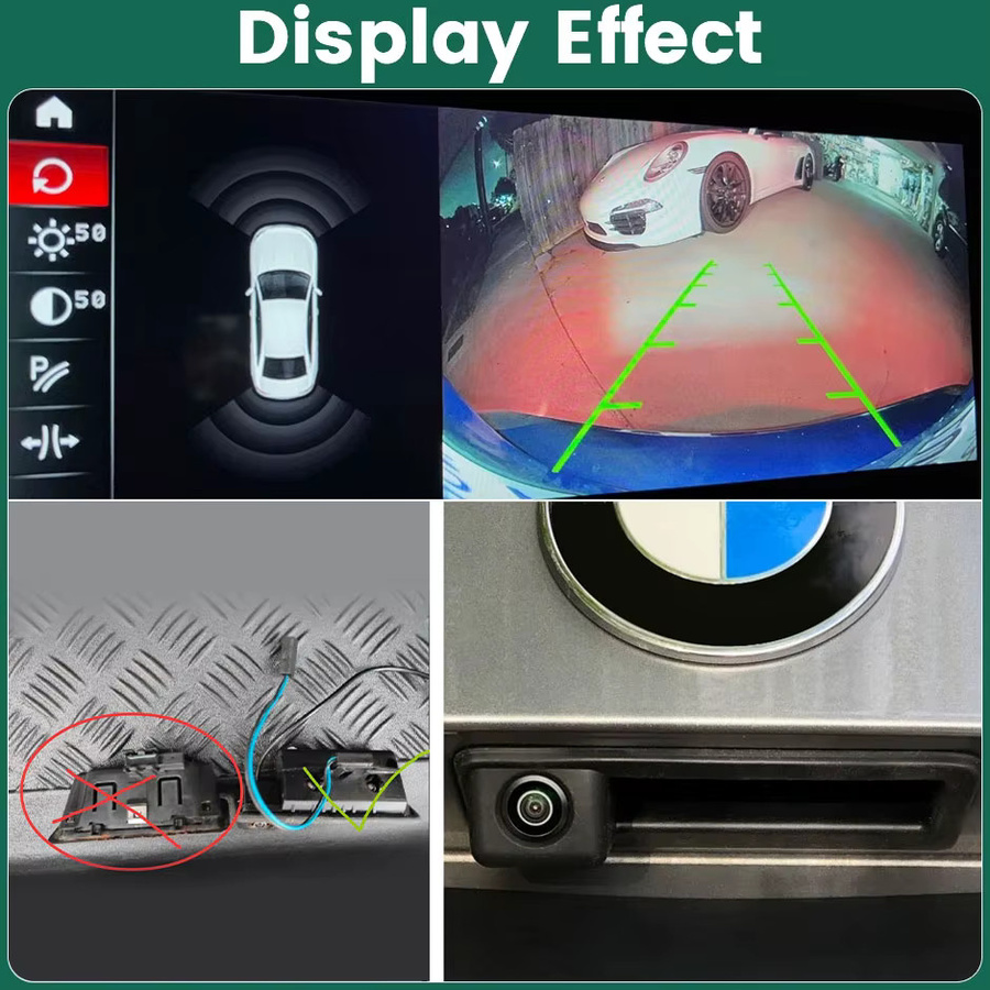 GreenYi Auto-Rückfahrkamera Full HD 1080P mit 170 Grad Sichtwinkel und Nachtsicht für BMW E60 E39 E90 E82 E61 X1 E84 X5 E70 E92 E91 3/5 Serie E88 E93 X6 in Grün und Schwarz - Bild 3