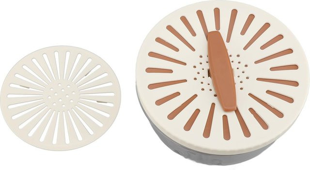 Multifunktionale faltbare Abtropfschüssel mit Deckel von CosyHome in Brown White zum Waschen von Obst und Gemüse - Bild 1