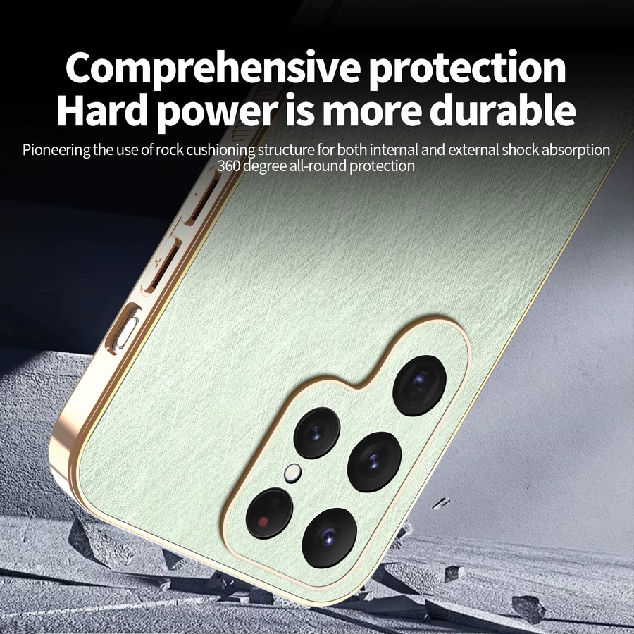 Luxus Stoßfeste Handyhülle für Samsung Galaxy S25 Ultra S24 FE S26 S23 S22 S21 Plus aus PU Leder und Kunststoff in Gold - Bild 4