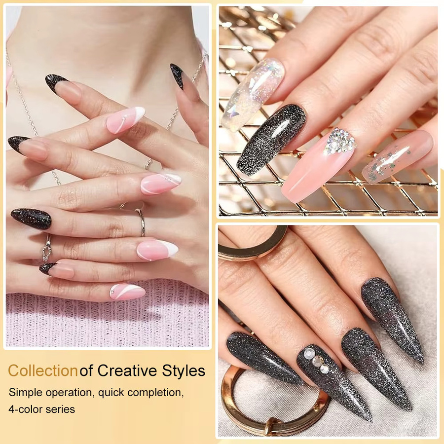 Duolingdai Poly-Nagelverlängerungsgel, 4 Farben, Braun, Schwarzgrau, Herren - Bild 2