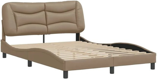vidaXL Bettgestell aus Kunstleder in Cappuccino-Braun, B/T/H: 140 x 190 x 145 x 208 cm - Bild 1