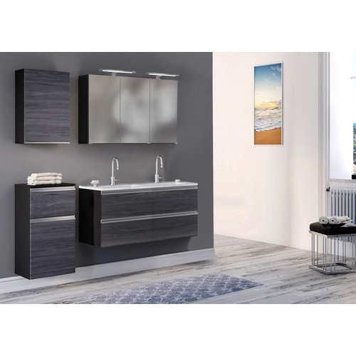 HELD MÖBEL Spiegelschrank Arezzo in Graphitgrau mit LED-Beleuchtung, Breite: 120 cm, Höhe: 64 cm, Tiefe: 20 cm - Bild 2