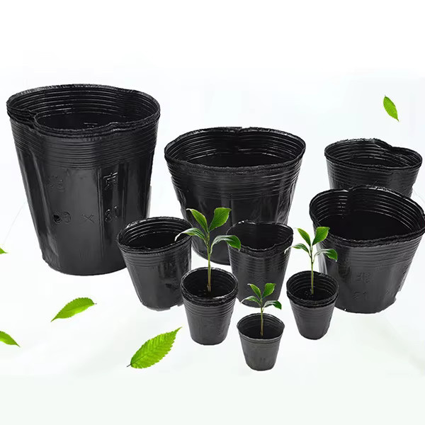 100 Stück schwarze Kunststoff-Sämlingstöpfe zur Samenkeimung und für die Gartenarbeit - Bild 5