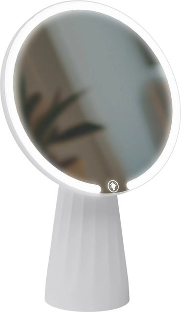 DELUKE Schminkspiegel BONN mit Licht in Weiß, Tischspiegel für Kosmetik und Make-Up, H x B x T: 27 x 17 x 17 cm - Bild 1