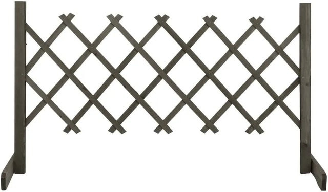 vidaXL Garten-Rankzaun aus Massivholz Tanne in Grau, B: 120 cm, H: 60 cm - Bild 1