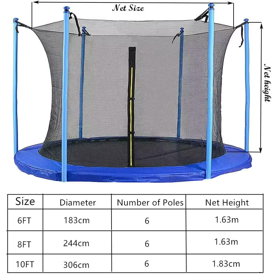 hufuch Trampolin Schutznetz, Nylon, black, Plüsch / Textil - Bild 4