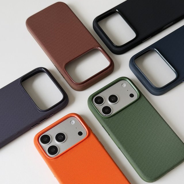 Magnetische Apple iPhone Hülle mit weber Textur und Stoßdämpfer-Schutz in Blau - Bild 1