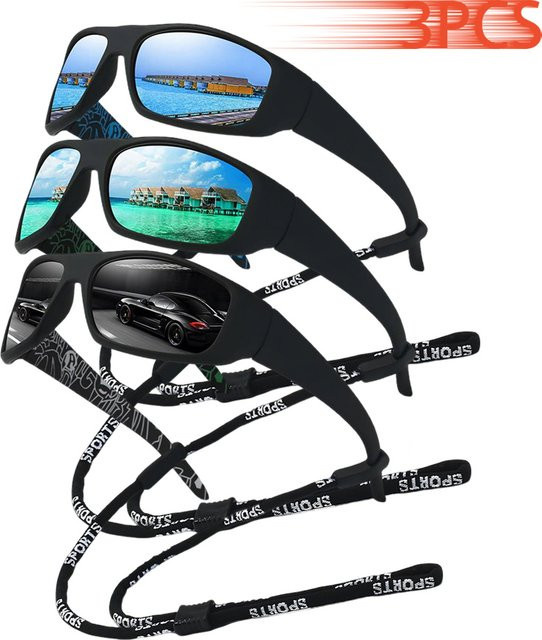 Sport-Sonnenbrille, Vollrand, Kunststoff, Schwarz, Unisex - Bild 1