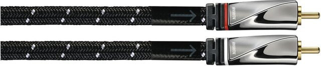 AVinity Audio-Kabel 2x Cinch-St./St. in Schwarz mit Gewebe und vergoldeten Steckern, Länge: 1 m - Bild 1