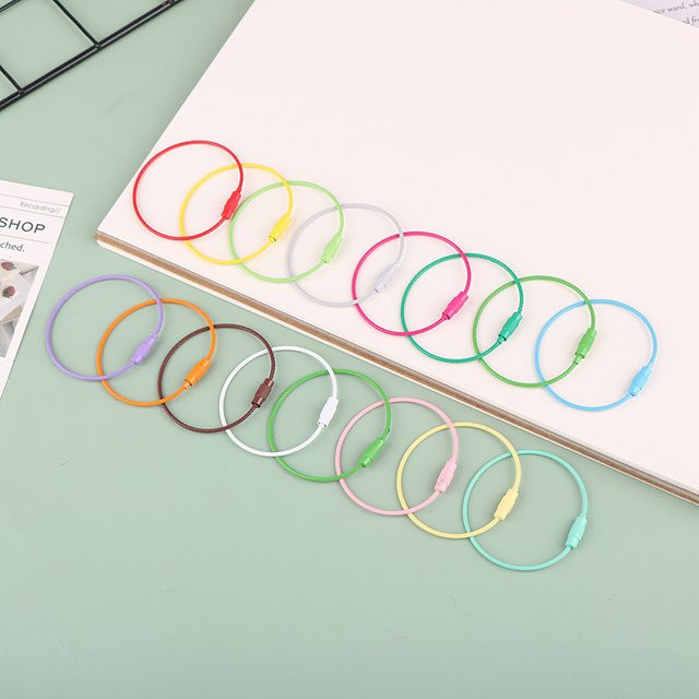 10 Stück KOQZM Stahlschnur-Schlüsselanhänger in Multicolour, Länge: 15 cm - Bild 1